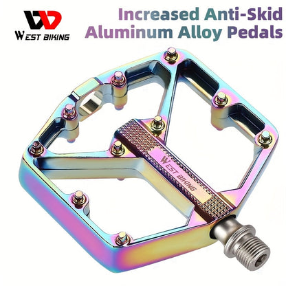 Pédales de vélo en alliage d'aluminium à 3 roulements, antidérapantes et légères, avec douille hexagonale pour VTT et vélos de route – Installation facile, accessoires de cyclisme durables multicolores, 1 paire