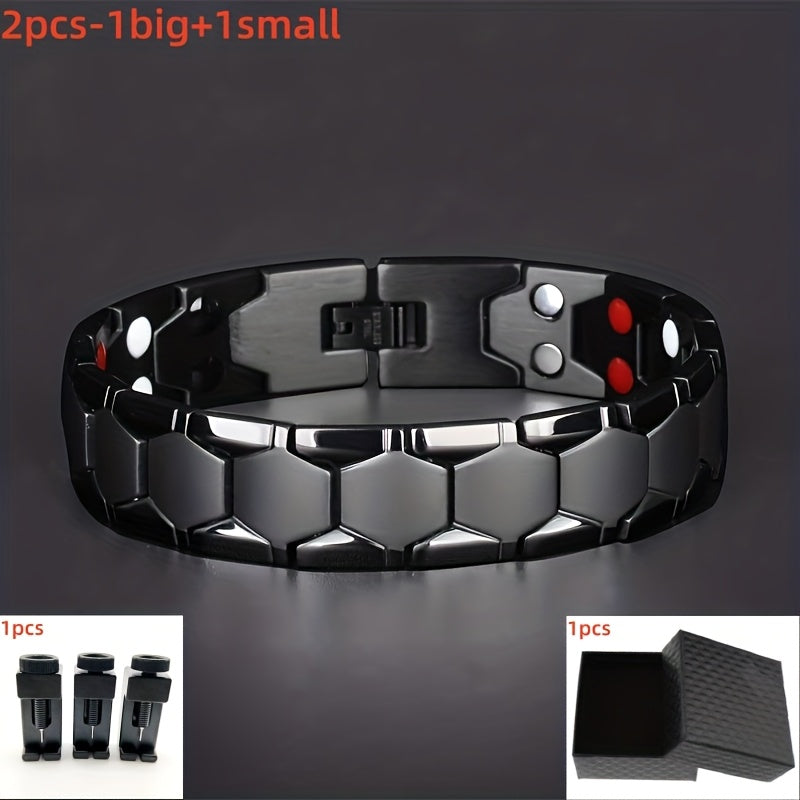 Bracelet magnétique sphérique pour homme en acier titane – Bracelet minimaliste élégant pour homme, cadeau idéal pour la fête des pères, disponible en noir, argent et or