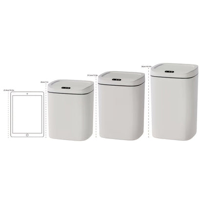 Poubelle intelligente à induction avec couvercle hermétique et technologie anti-odeurs, interrupteur tactile, capteur automatique mains libres, facile à nettoyer pour bureau, salle de bain, chambre et cuisine