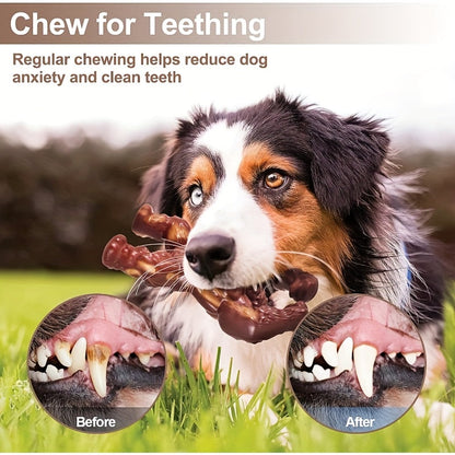 KYLINSURE Unbreakable Durable Dog Chew Toy for Medium & Large Dogs – Realistic Beef Flavor Rubber Chew Stick, Safe Teething & Gum Health Training Toy for Aggressive Chewers, Long-Lasting Dog Chew
