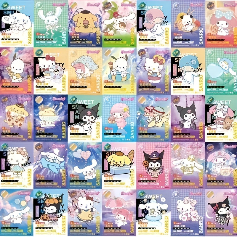 Cartes à collectionner Sanrio - 1 boîte de 32 paquets aléatoires | Hello Kitty, My Melody, Kuromi et plus, papier cartonné de haute qualité, cadeau d'anniversaire ou de Noël pour filles et fans de Sanrio