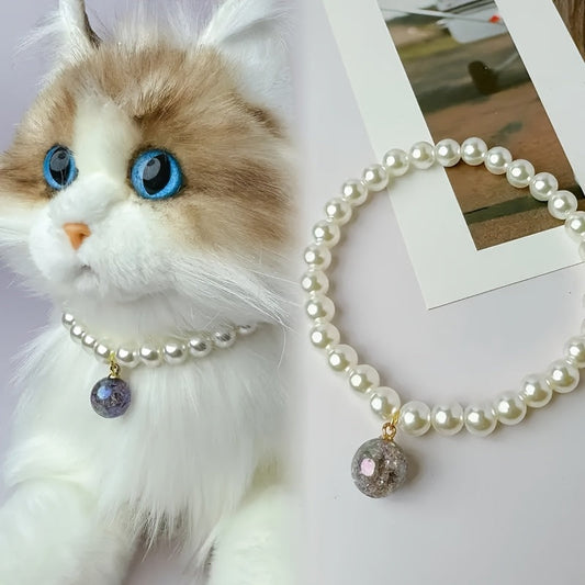 Collier pour chat fait main avec pendentif - Bijou réglable et enchanteur pour animal de compagnie, accessoire mignon pour chaton, idéal pour un cadeau d'anniversaire, les fêtes, une séance photo ou le quotidien