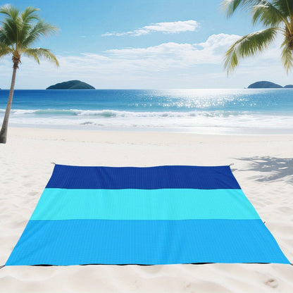 Grande couverture de plage anti-sable pour 4 à 7 personnes, 208 x 198 cm, tapis de pique-nique imperméable, léger et anti-sable pour la plage, le camping, la randonnée, les voyages et l'extérieur