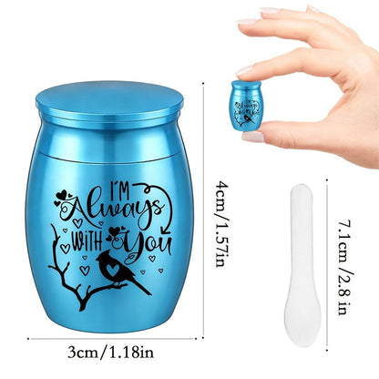 Petites urnes souvenirs pour cendres - Mini urnes funéraires colorées en aluminium pour cendres humaines ou d'animaux, urne commémorative décorative, cadeau de sympathie attentionné pour la perte d'un proche ou d'un animal de compagnie