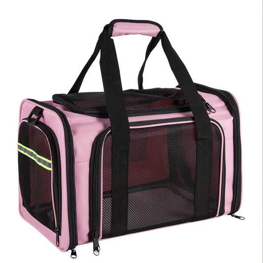 Sac de transport souple pour animaux de compagnie approuvé par les compagnies aériennes – Sac de voyage pliable homologué TSA pour petits chiens, chats et chatons de moins de 7 kg, se glisse sous le siège de l'avion