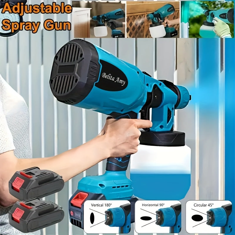 Pistolet à peinture électrique HVLP – Pistolet pulvérisateur airless avec 3 motifs, réservoir de 800 ml, nettoyage facile pour maison, meubles, placards, clôtures, murs, voitures et projets de bricolage