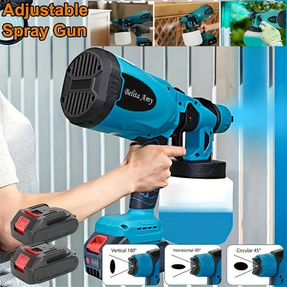 Pistolet à peinture électrique HVLP – Pistolet pulvérisateur airless avec 3 motifs, réservoir de 800 ml, nettoyage facile pour maison, meubles, placards, clôtures, murs, voitures et projets de bricolage