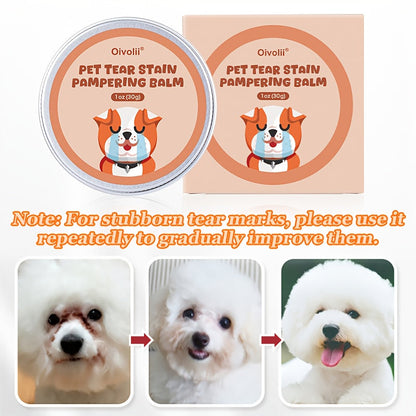 Baume nettoyant pour taches de larmes pour chiens et chats – Nettoyant doux et non irritant, sûr pour le contour des yeux sensible, facile à appliquer, format compact 30g
