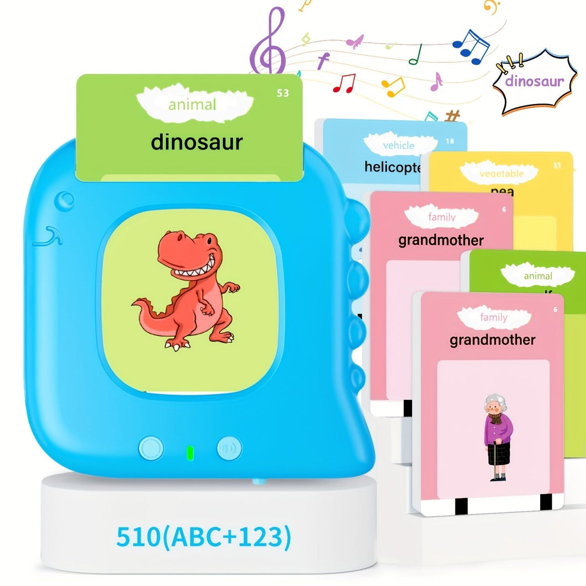 Cartes flash parlantes pour enfants d'âge préscolaire de 3 à 6 ans – Appareil d'apprentissage des langues de 224 à 510 mots, jouet éducatif sensoriel d'orthophonie pour autisme, garçons et filles, bleu, vert, rose
