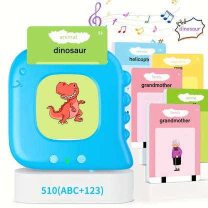 Cartes flash parlantes pour enfants d'âge préscolaire de 3 à 6 ans – Appareil d'apprentissage des langues de 224 à 510 mots, jouet éducatif sensoriel d'orthophonie pour autisme, garçons et filles, bleu, vert, rose