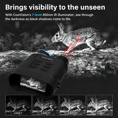 Jumelles de vision nocturne 4K pour adultes, appareil photo 48 MP, écran 3,1 pouces, batterie rechargeable 4400 mAh, réglage IR à 7 niveaux, vision dans l'obscurité totale, vidéo 4K, carte 64 Go pour la chasse, la sécurité et le camping, 25 mm 50 mm