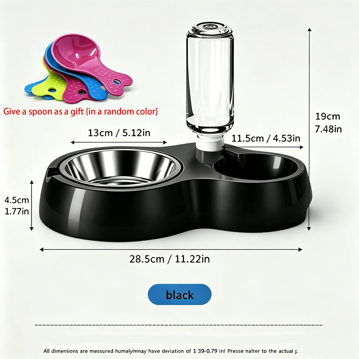 Distributeur d'eau et gamelle automatiques pour chats et petits chiens - Station de nourrissage antidérapante à double usage en polypropylène durable, design peu encombrant et facile à nettoyer, sans pile nécessaire