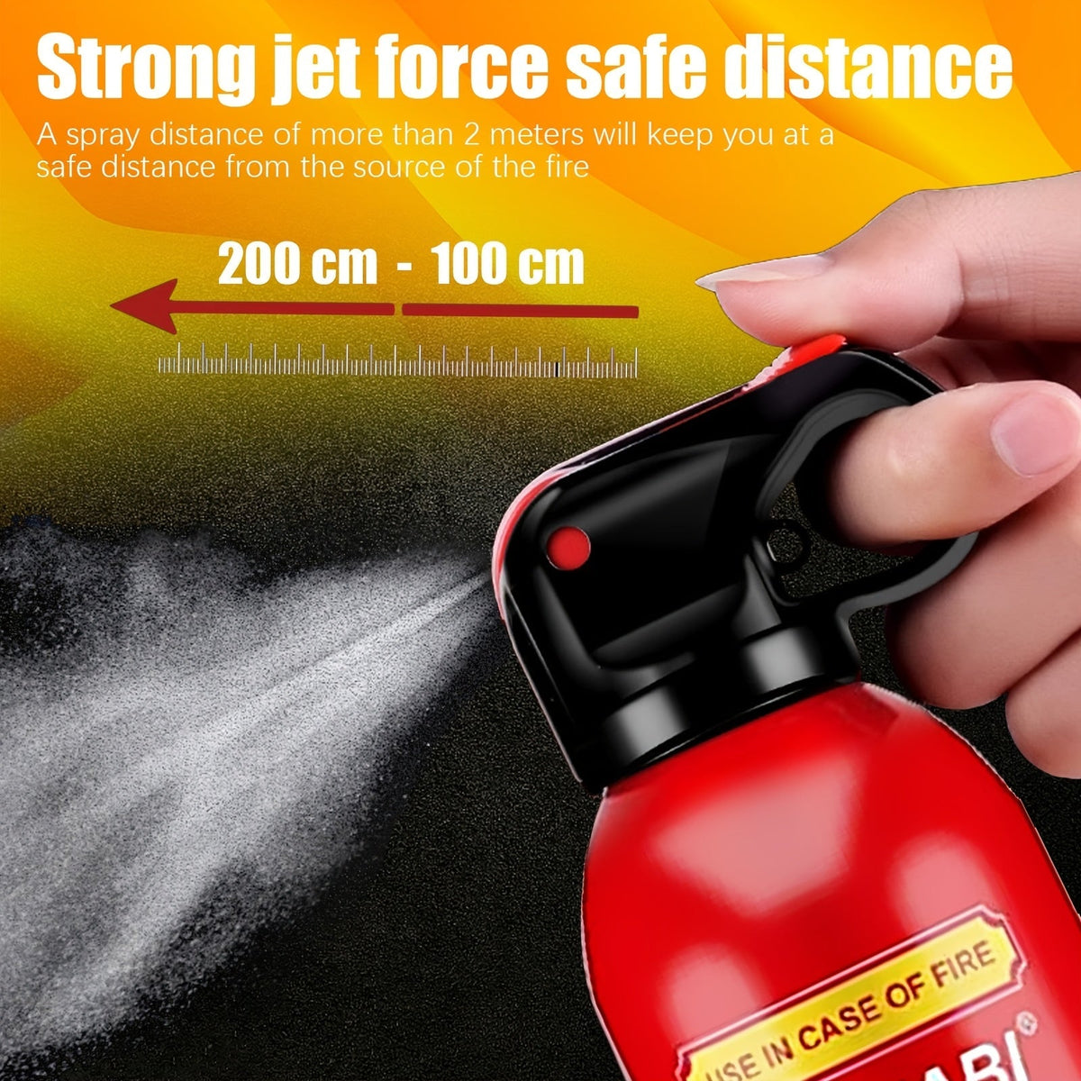 Spray extincteur portatif 4-en-1 à base d'eau avec support pour maison, voiture, cuisine, garage – Classé 0.5-A:21-B:C:5K – Pack de 1, 8 ou 24 bouteilles pour la sécurité de la famille et du véhicule