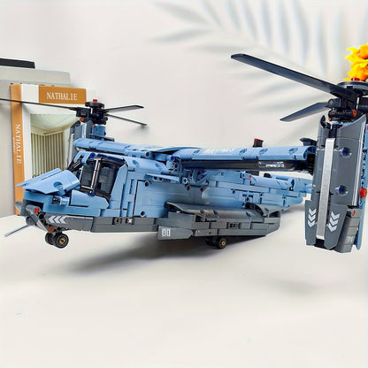Ensemble de 1480 blocs de construction d'avions militaires, avion de chasse, hélicoptère, avion Osprey, briques avec train d'atterrissage à amortisseur, modèle à assembler, décoration de bureau, cadeau
