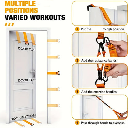 Ensemble de 5 bandes de résistance robustes jusqu'à 100 kg – Inclut 3 bandes de résistance, poignées et ancrage de porte pour exercices de deltoïde, tirage visage et biceps en salle de sport à domicile, idée cadeau fitness idéale