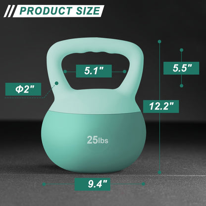 SOGES PVC Soft Kettlebell with Wide Non-Slip Handle – Iron Sand Filled Strength Training Kettlebell 10 to 30 lbs, Safe for Home Gym, Floor & Kids, Ideal for Women & Beginners, Swings Squats HIIT CrossFit