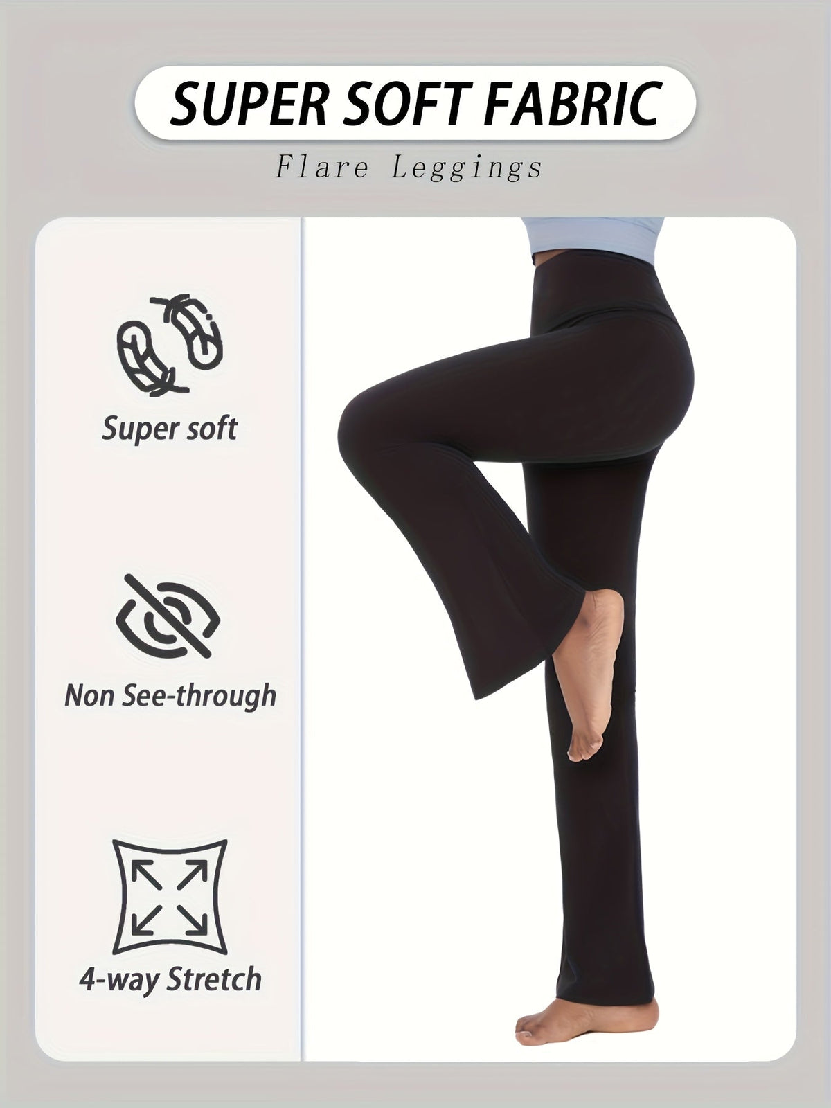 Lot de 5 pantalons de yoga taille haute évasés pour femmes, leggings gainants coupe bootcut, extensibles et doux, pour yoga, sport, danse, pilates, toutes saisons, tailles S-XXL