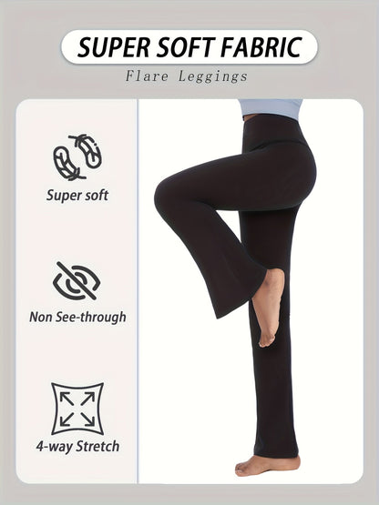 Lot de 5 pantalons de yoga taille haute évasés pour femmes, leggings gainants coupe bootcut, extensibles et doux, pour yoga, sport, danse, pilates, toutes saisons, tailles S-XXL