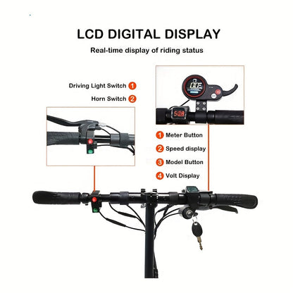 Heavy Duty Off-Road Electric Scooter for Adults 300 Lbs – 25-30 MPH, 30-40 Mile Long Range, 10 Inch Tires, Foldable E-Scooter for Men, Dual Brake System