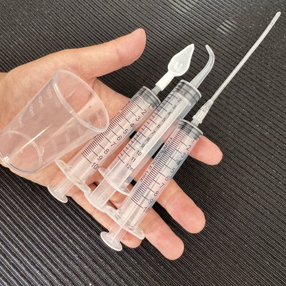 Kit de 6 tubes de seringue pour nourrissage d'oiseaux, kit d'élevage à la main pour oisillons, perroquets et petits animaux, sonde de gavage en plastique avec tube gradué, fournitures pour élevage à la main, usage vétérinaire et laboratoire