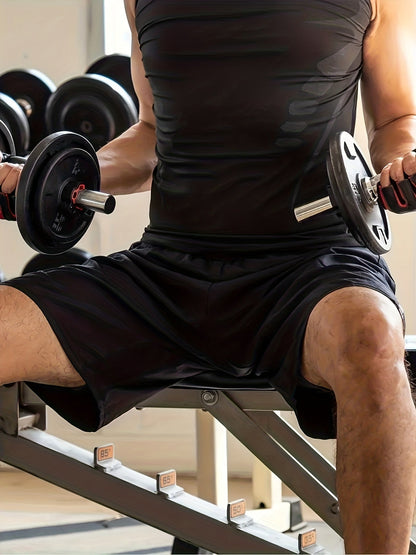 Shorts de sport à séchage rapide pour homme avec poches et taille ajustable – Shorts de training, running et salle de sport légers et coupe ample pour hommes et adolescents, 100 % polyester, couleurs unies, lavables en machine, lot de 10 en gros