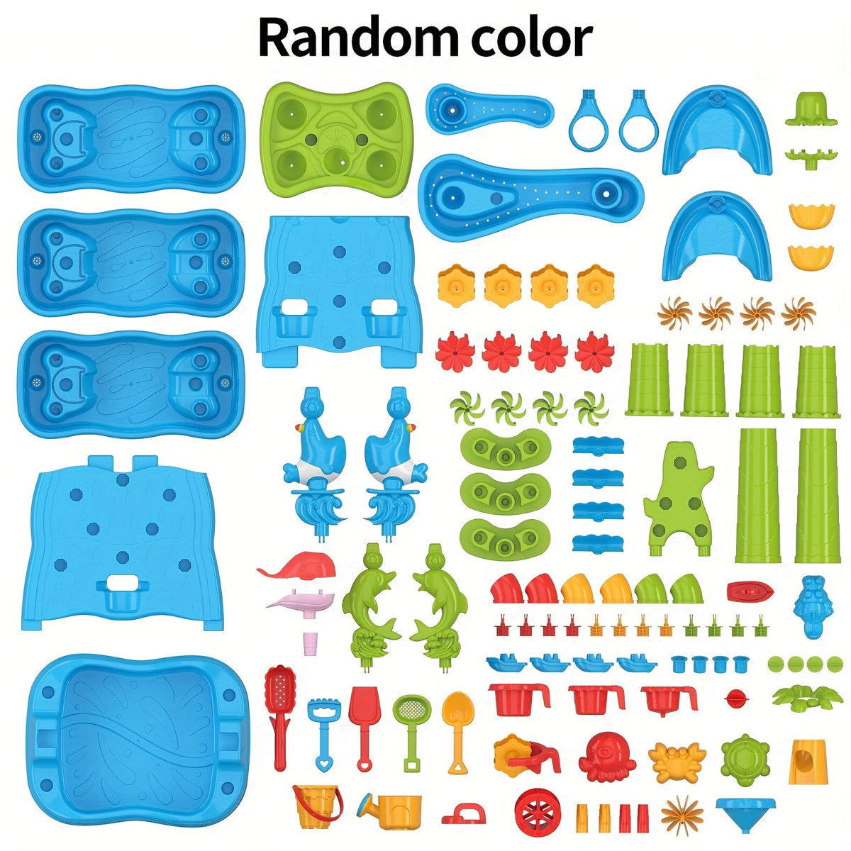 Table de jeu double face eau et sable pour enfants avec mur de labyrinthe à cascade – Table de jeu sensoriel d'extérieur pour tout-petits, garçons et filles – Station d'activité estivale de plage pour le jardin, la terrasse et la piscine