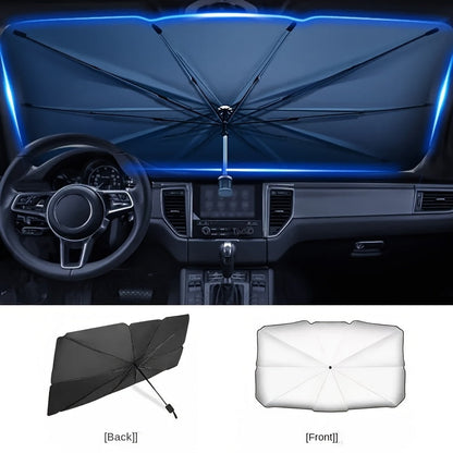 Pare-soleil de pare-brise de  voiture pliable - Protection UV et isolation thermique pour fenêtre avant, accessoire de refroidissement estival portable, garde l'intérieur au frais, design facile à plier et à ranger