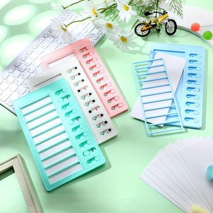 Lot de 4 tableaux de corvées – Tableaux de tâches à cocher en plastique avec 10 listes de tâches détachables en papier cartonné pour l'organisation de la routine domestique, les corvées des enfants, le planning familial et le suivi des tâches quotidiennes