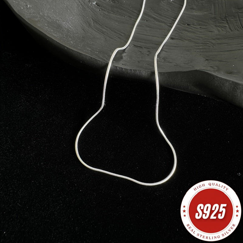 Collier chaîne serpent en argent sterling 925 de 1 mm – Collier superposable hypoallergénique et résistant au ternissement pour femmes et hommes, design minimaliste classique, cadeau idéal pour Noël, la Saint-Valentin et les anniversaires