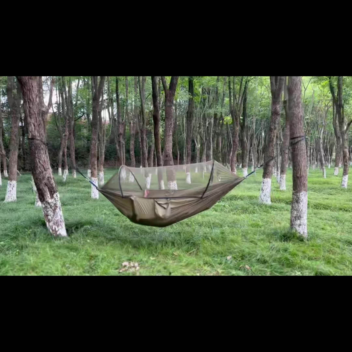 Hamac de camping double 3-en-1 avec moustiquaire et pare-soleil – Léger, portable et durable, idéal pour le camping, la randonnée, le trekking et les pique-niques dans les parcs, 7 coloris au choix