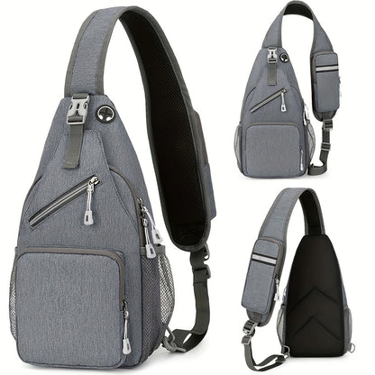 Sac à bandoulière grande capacité pour hommes et femmes – Sac de voyage polyvalent style sport brodé avec fermeture éclair sécurisée, idéal pour les trajets quotidiens mains libres et les activités en plein air, plusieurs coloris disponibles