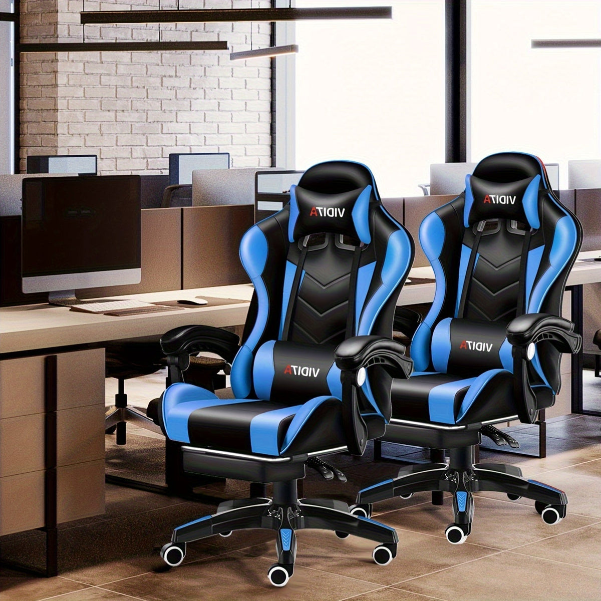 Chaise de bureau gaming ergonomique style course avec soutien lombaire, dossier haut réglable pour adultes et adolescents, fauteuil inclinable pour ordinateur PC
