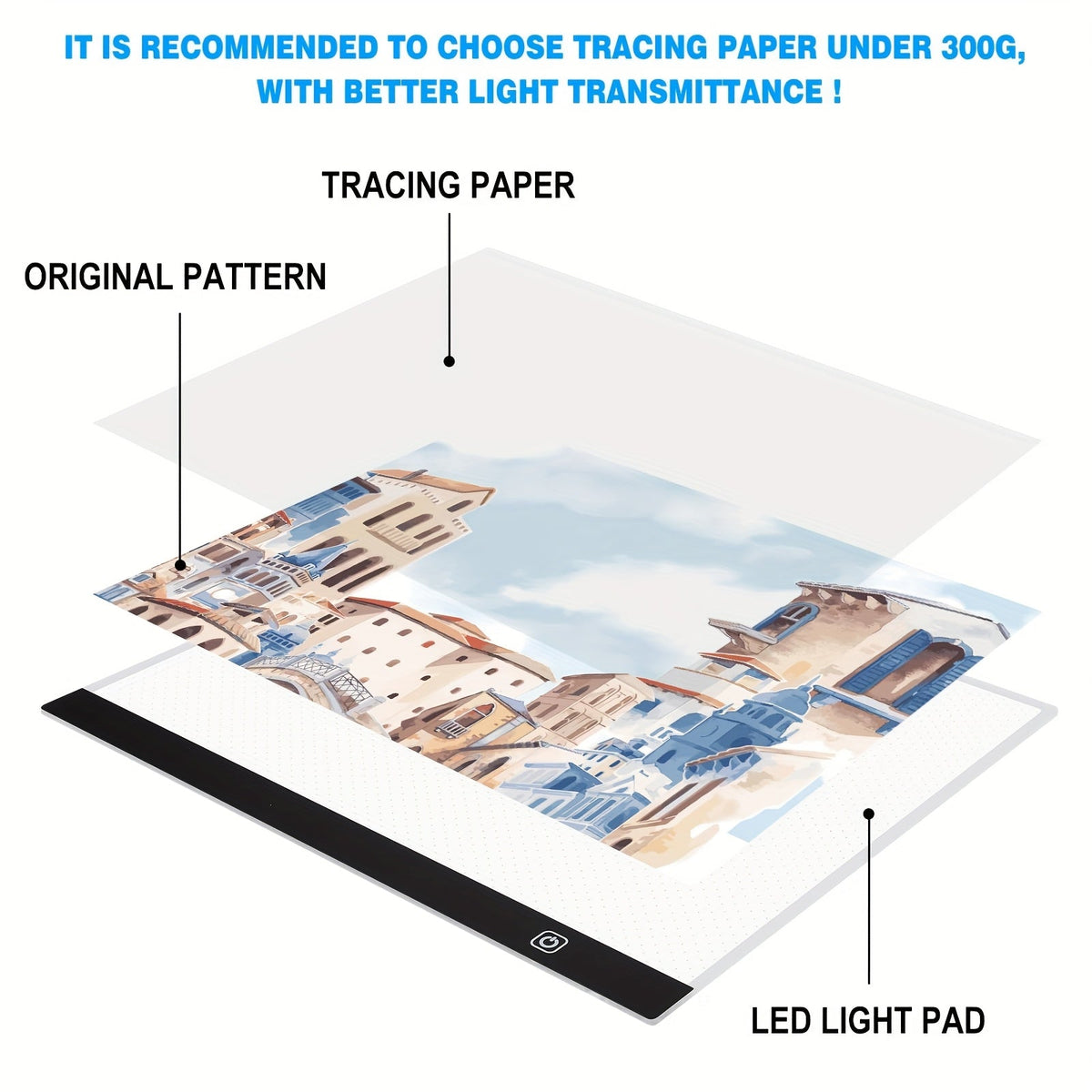 Tablette lumineuse de traçage LED A2 – Table lumineuse ultra-fine à contrôle tactile variable pour peinture au diamant, croquis, animation, transfert de tatouage et streaming, alimentée par USB, LED respectueuses des yeux, compatible Mac/PC | Velora
