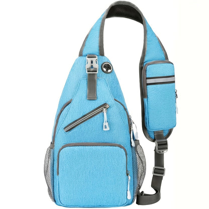 Sac à bandoulière grande capacité pour hommes et femmes – Sac de voyage polyvalent style sport brodé avec fermeture éclair sécurisée, idéal pour les trajets quotidiens mains libres et les activités en plein air, plusieurs coloris disponibles