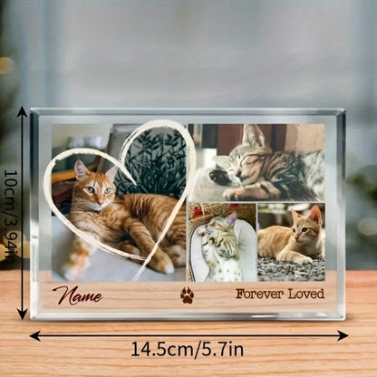 Plaque acrylique personnalisée pour animal de compagnie « Forever Loved » - Cadeau commémoratif personnalisé pour chien et chat, souvenir de deuil avec photo imprimée, cadeau attentionné pour propriétaires d'animaux endeuillés