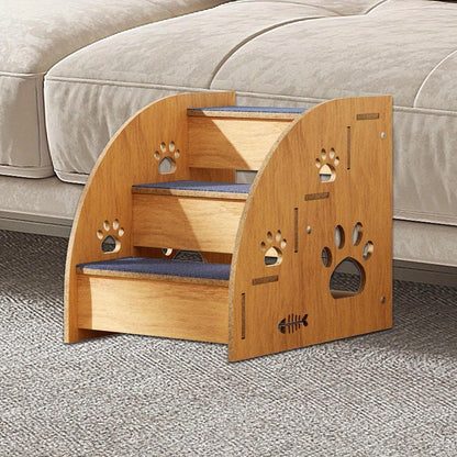 Escalier antidérapant pour chien et chat pour lit et canapé - Escaliers pour animaux à 3 ou 5 marches avec rampes de sécurité et design en pente, 38 cm de hauteur pour petits chiens, chats et animaux âgés, escalier léger et portable