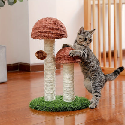 Arbre à chat à plusieurs niveaux avec poteau en sisal et jouets suspendus pour chats d'intérieur, tour d'escalade robuste et centre d'activités pour chats énergiques, disponible en gris et noir