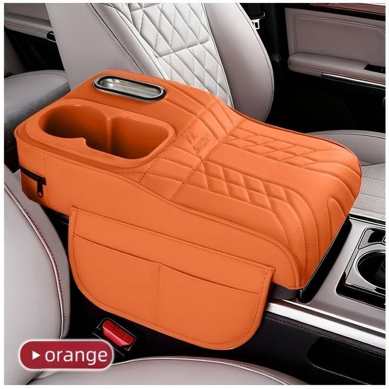 Rehausseur d'accoudoir de console centrale de voiture avec boîte à mouchoirs et porte-gobelet, organisateur de rangement, noir, beige, orange, rouge, marron, pour la plupart des voitures et SUV