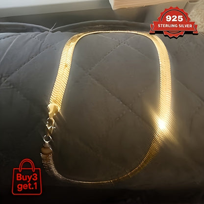 Collier et bracelet chaîne serpent plat en argent sterling 925 – Design 2D élégant et superposable, plusieurs longueurs disponibles, coffret cadeau inclus, idéal pour la Saint-Valentin, les fêtes et pour agrémenter vos tenues au quotidien