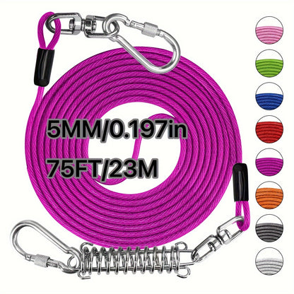 Laisse pour chien ultra-résistante de 1,8, 3, 4,5, 9, 15, 23 ou 30 mètres, câble d'attache d'entraînement pour grands chiens jusqu'à 225 kg, corde de course durable et résistante aux morsures pour le jardin