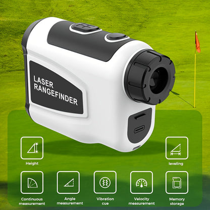 Télémètre laser de golf 1200 yards – Grossissement 6,5x, compensation de pente, verrouillage de drapeau HD, anti-vibration, rechargeable par USB, télémètre de golf haute précision à positionnement rapide, design élégant blanc