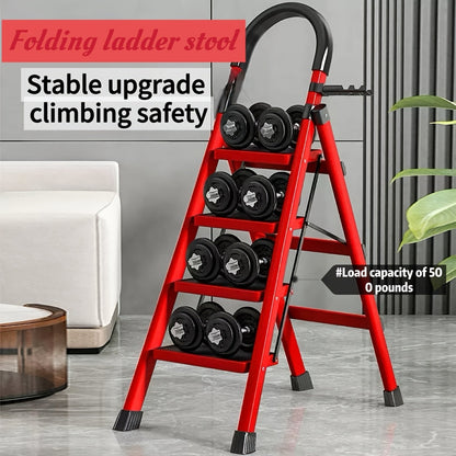 Escabeau pliant robuste, capacité 225 kg - Échelle portable antidérapante à 2/3/4/5 marches, plastique léger et durable, marchepied pliable pour la maison, la cuisine, le bureau et usage industriel