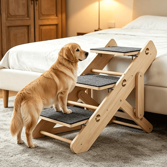 Escalier rampe pliable pour chiens et chats – Marchepieds antidérapants réglables et portables pour lit, canapé et voiture, rampe d'accès ménageant les articulations pour animaux de compagnie de petite, moyenne et grande taille, jeunes ou âgés