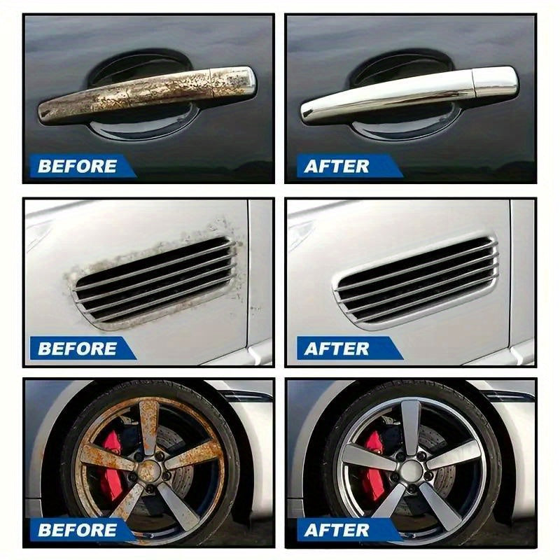 Spray antirouille multi-usage pour jantes de voiture et surfaces métalliques, dissolvant de rouille et nettoyant de décontamination puissant à action rapide pour véhicules, outils et mobilier