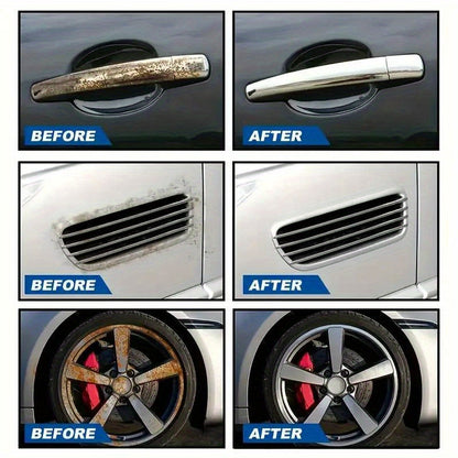 Spray antirouille multi-usage pour jantes de voiture et surfaces métalliques, dissolvant de rouille et nettoyant de décontamination puissant à action rapide pour véhicules, outils et mobilier