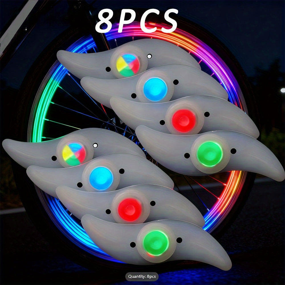 LED Bike Spoke Lights 8 Pack Bicycle Wheel Tire Lights Waterproof Safety Night Riding Lights Visible 360° for Road Mountain Bike Adults Kids Men Women Cycling Accessories Gift