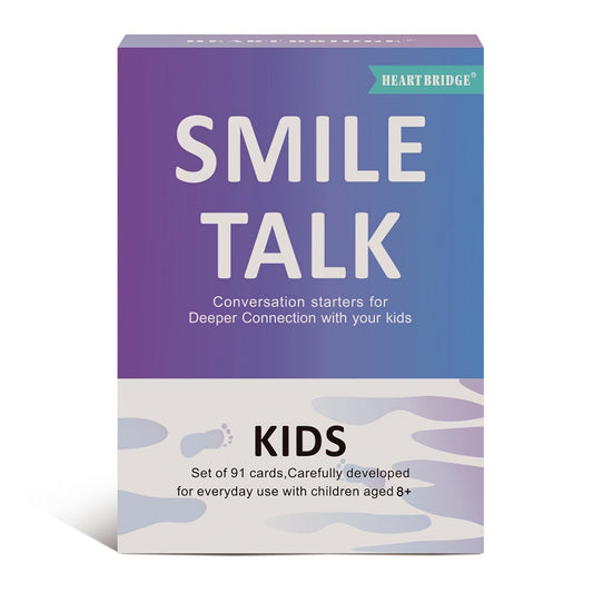Smile Talk Parent-Child Conversation Card Game - 91 Cards with 90 Meaningful Conversation Starters to Spark Creative Thinking & Family Bonding, Fun Family Game Night Activity, Birthday & Holiday Gift