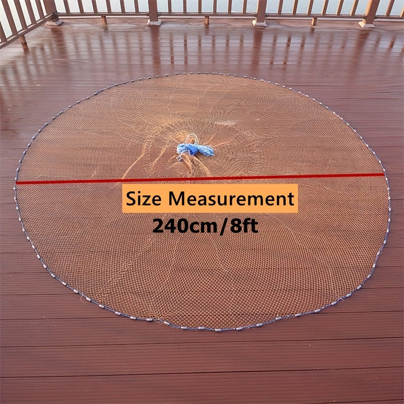 Cast Net for Fishing with Zinc Sinkers & Strong Nylon Mesh – Large Diameter Throw Net for Saltwater & Freshwater, 2.4M 3.6M 4.8M Options for Bass, Bait & Trap Fishing