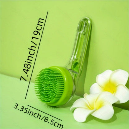 Kit de brosse de bain pour chien 2 pièces - Distributeur de shampoing en silicone souple et brosse à dents à doigt pour chats et chiens, brosse de bain de massage pour poils longs et courts, poils doux et délicats, cadeau de toilettage pour animaux