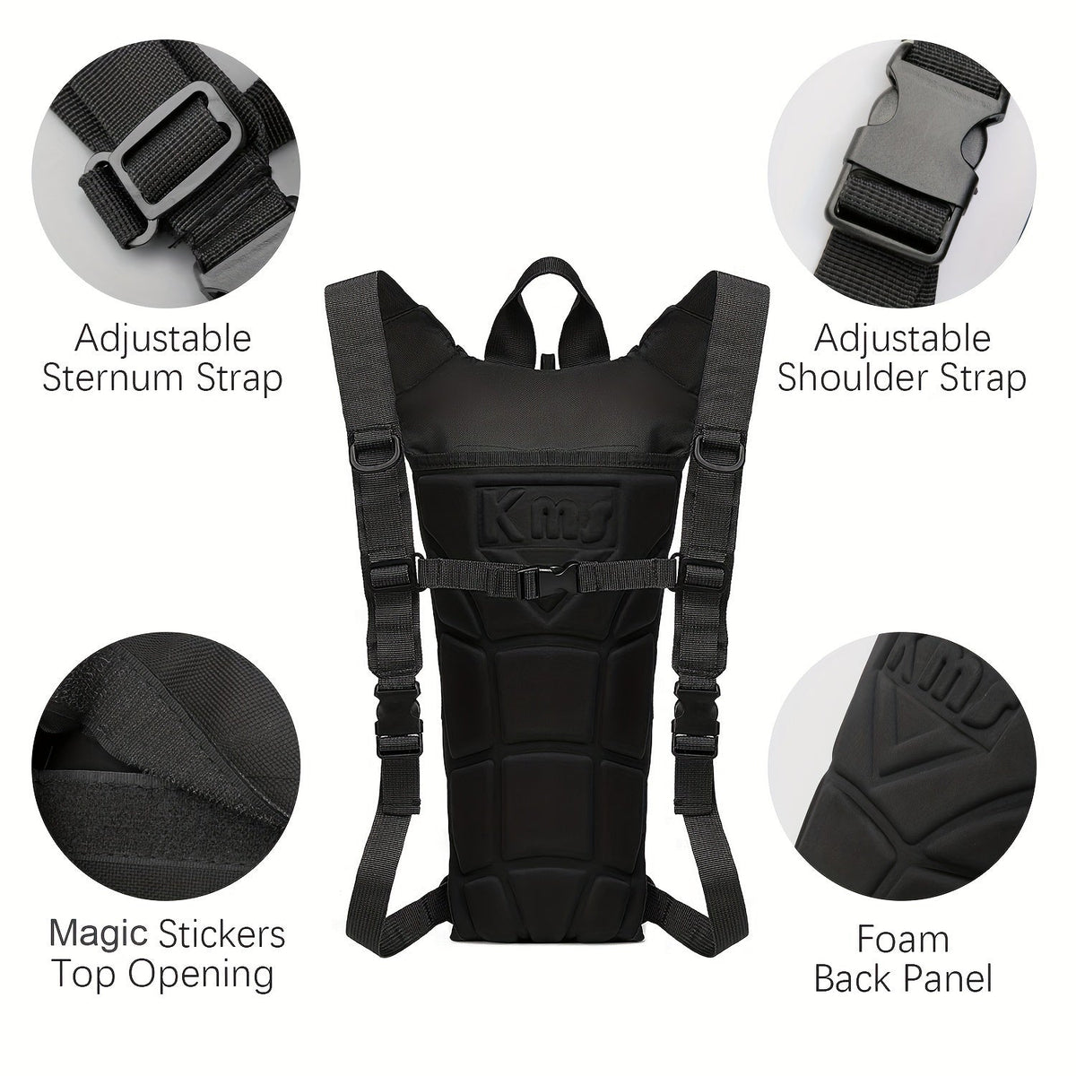 Sac à dos d'hydratation avec poche à eau de 3 L – Sac de randonnée en nylon avec réservoir inclus pour le camping, le trail et les aventures en plein air, disponible en kaki, vert, camouflage et camouflage gris
